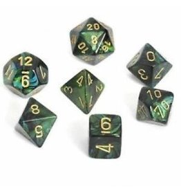 Chessex 7-Set Polyhedral Scarab - Jade/Gold