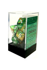Chessex Gemini: Poly Gold Green/White (7)