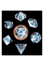 Metallic Dice Games 7-Set: Mini: Marble with Blue