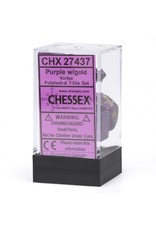 Chessex 7-Set Cube Vortex Purple with Gold