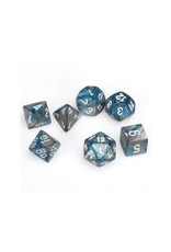 Chessex 7-Set Cube Gemini Steel and Teal with White
