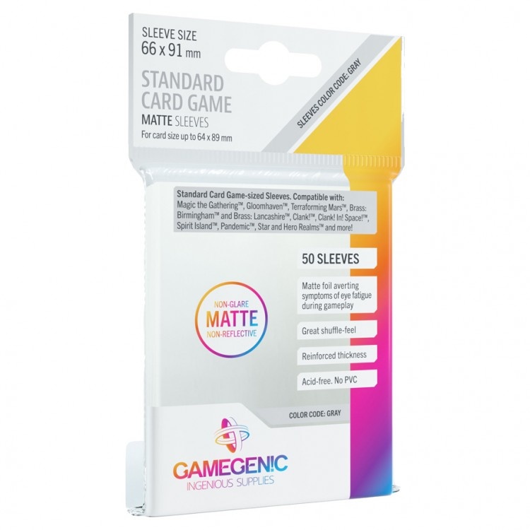 DP: Matte: Standard Card Came Grey (50) - Black Diamond Games