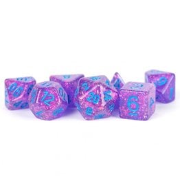 Metallic Dice Games 7-Set: Flash Purple Blue