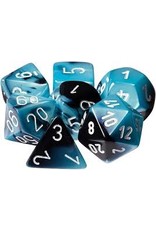 Chessex 7-Set Polyhedral Gemini 5 Black shell with White
