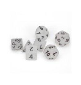 Chessex 7-Set Polyhedral Frosted - Clear/Black