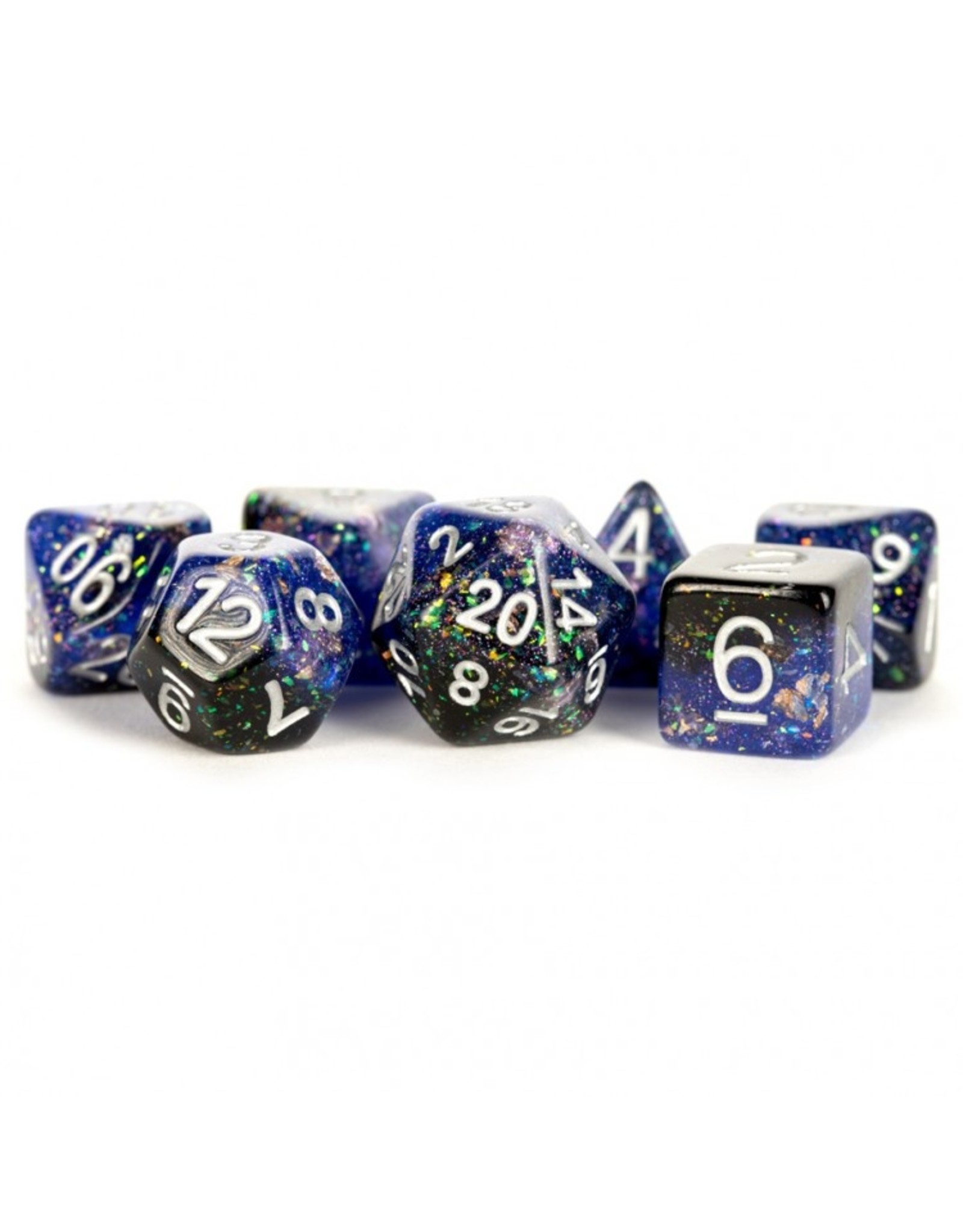 Metallic Dice Games 7-Set Eternal Blue-Black-White