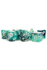 Metallic Dice Games 16mm Eternal Resin Polyhedral Dice Set: Teal/Black (7)