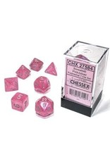 Chessex 7-Set Cube Borealis Luminary Pink with Silver