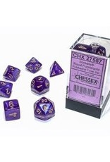 Chessex 7-Set Cube Borealis Luminary Royal Purple with Gold