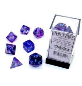 Chessex 7-Set Cube Luminary Nebula Nocturnal with Blue