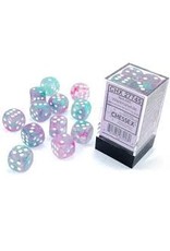 Chessex d6Cube 16mm Luminary NB Wisteria with White (12)