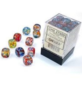 Chessex d6 Cube 16mm Luminary Nebula Primary with turquoise (12)