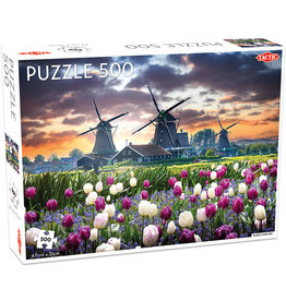 Tactic USA Puzzle: Landscapes: Old Mills and Tulips 500pc