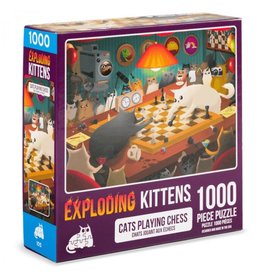 Exploding Kittens Puzzle: Cats Playing Chess 1000pc