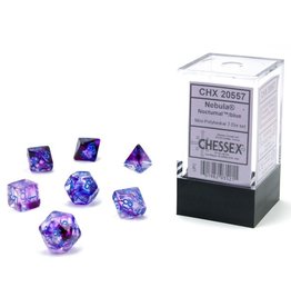 Chessex 7-Set Cube Mini Luminary Nebula Nocturnal with Blue