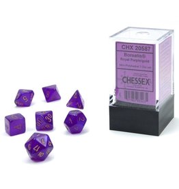 Chessex Borealis: Mini-Polyhedral Royal Purple/gold Luminary 7-Die Set