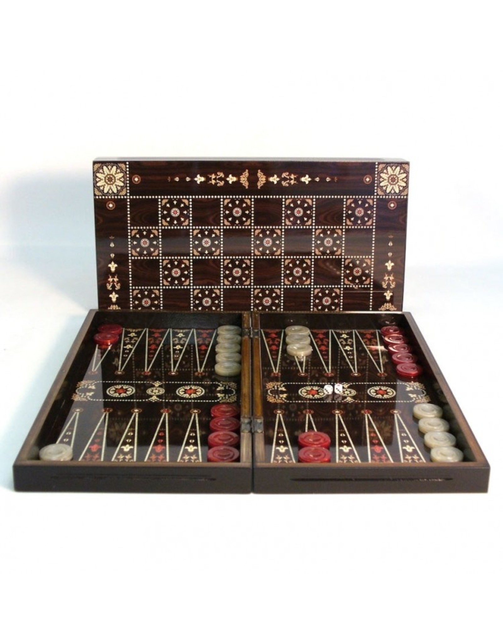 Worldwise Imports Backgammon Set: 19" Flowered Decoupage