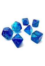 Chessex 7-Set Cube Gemini Luminary Blue-Blue with Light Blue