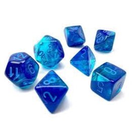 Chessex 7-Set Cube Gemini Luminary Blue-Blue with Light Blue