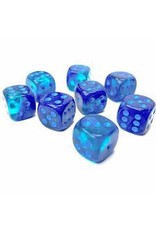 Chessex Gemini: 12mm d6 Blue-Blue/light blue Luminary Dice Block (36 dice)