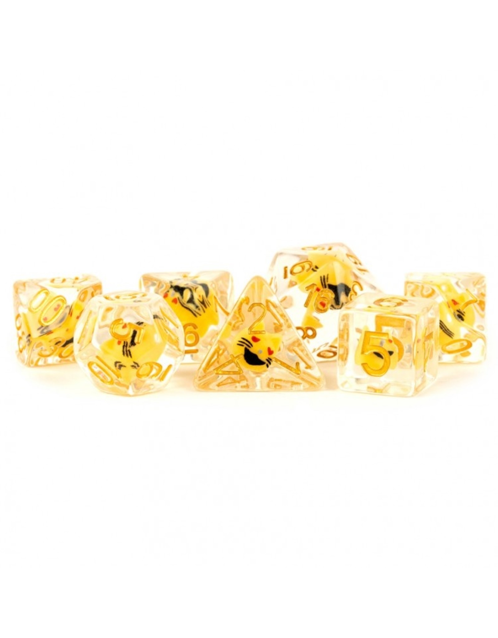 Metallic Dice Games 7-Set Cat