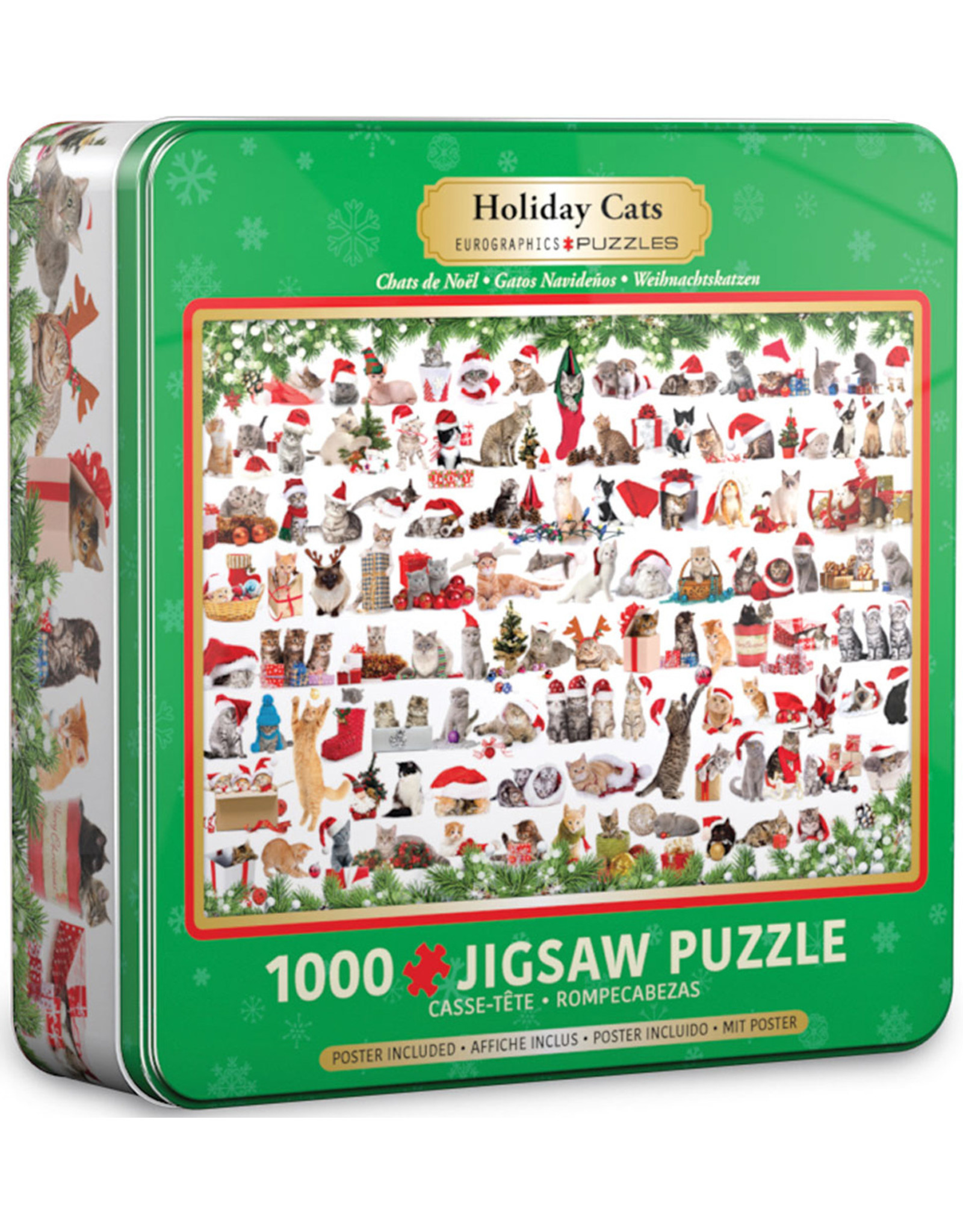 Eurographics Puzzle: Holiday Cats Tin