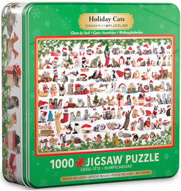 Eurographics Puzzle: Holiday Cats Tin