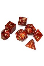 Chessex 7-set Cube Mini Scarab Scarlet with Gold