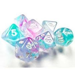 Chessex 7-set Cube Mini Nebula Wisteria with White