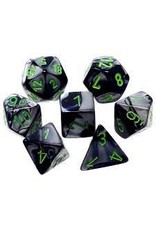 Chessex 7-Set Cube Mini Gemini Black Grey with Green