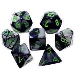 Chessex 7-Set Cube Mini Gemini Black Grey with Green