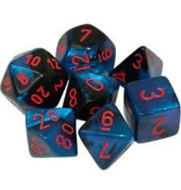 Chessex 7-Set Cube Mini Gemini Black Starlight with Red