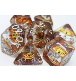 Foam Brain Golden Dragon Eye RPG Dice Set