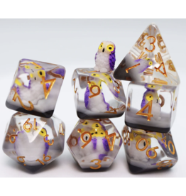 Foam Brain Purple Owl RPG Dice Set