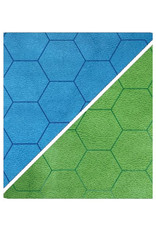 Chessex Battlemat: 1in Reversible Blue-Green Hexes (23.5in x 26in Playing Surface)