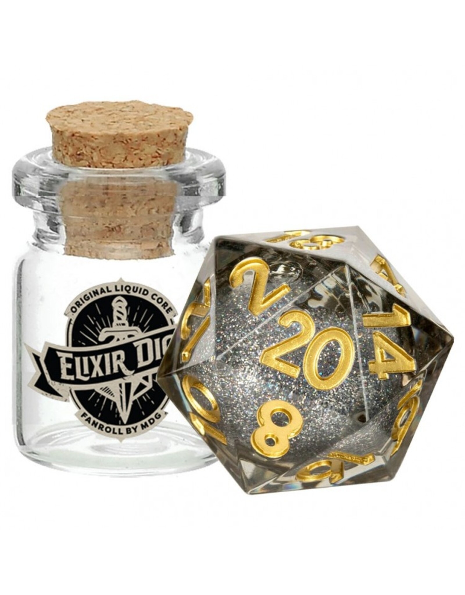 Metallic Dice Games d20 Single Liquid Core: Vanishing Oil