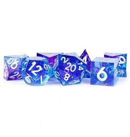 Metallic Dice Games 7-Set Sharp Edge Resin: Oceanic Flare