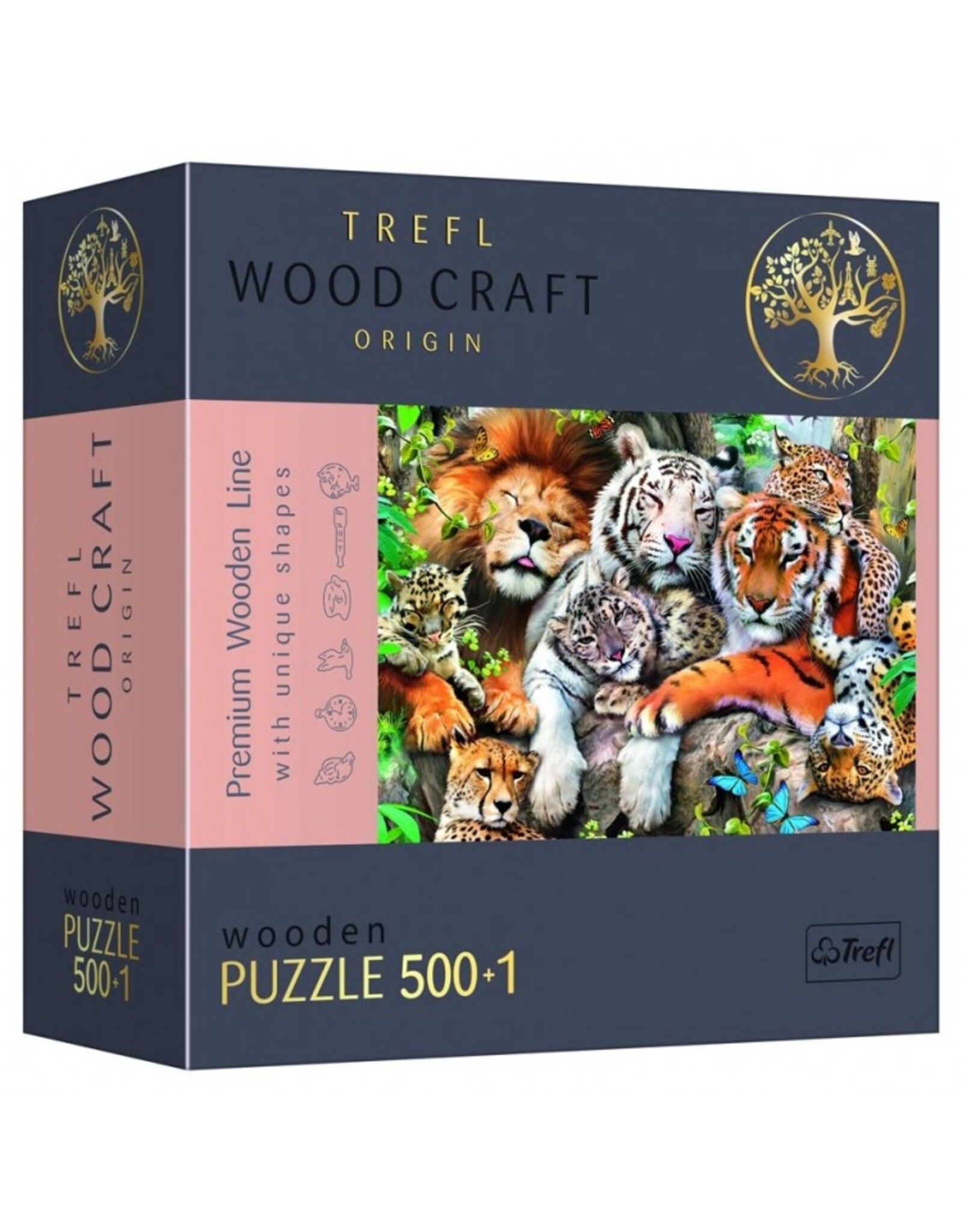 Trefl Puzzle: Jungle Cats, Woodcraft 501pc
