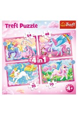 Trefl Puzzle: Unicorns and Magic 4in1