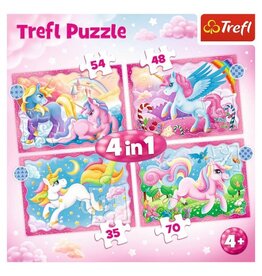 Trefl Puzzle: Unicorns and Magic 4in1