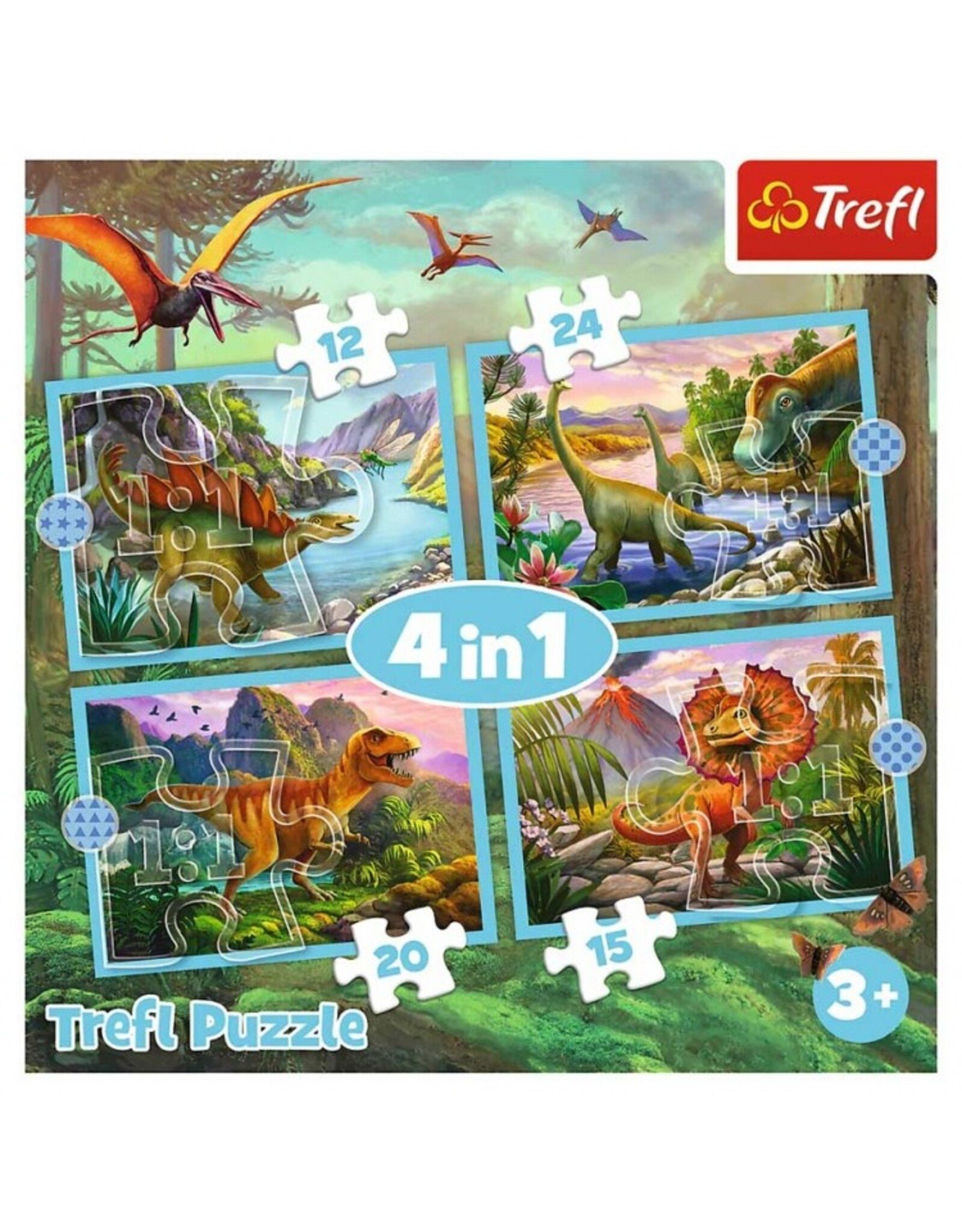 Trefl Puzzle: Unique Dinosaurs 4 in 1