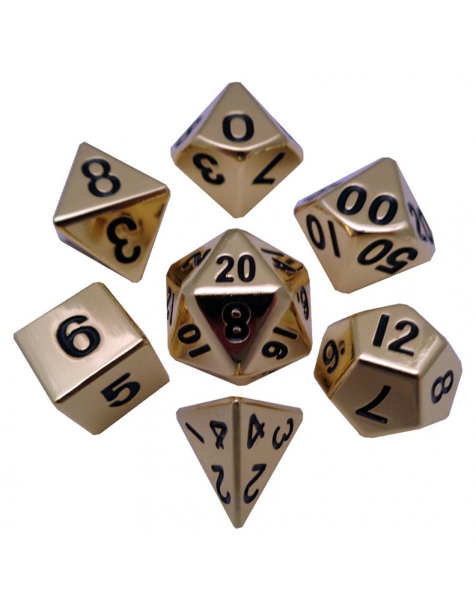 Metallic Dice Games 7-set: 16mm: GD Metal