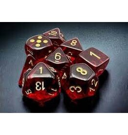 Chessex 7-set Translucent Crimson with Gold