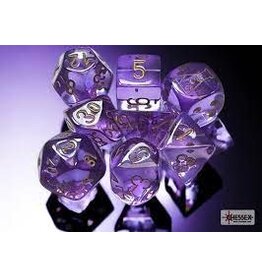 Chessex Lab Dice 7: Translucent Polyhedral Lavender/gold 7-Die Set (with bonus die)