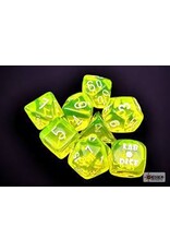 Chessex 7-set Translucent Neon Yellow with White