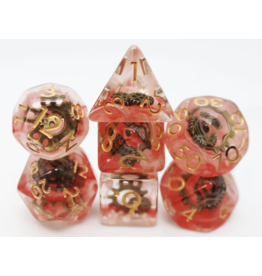 Foam Brain Red Swirl Ancient Gear RPG Dice Set