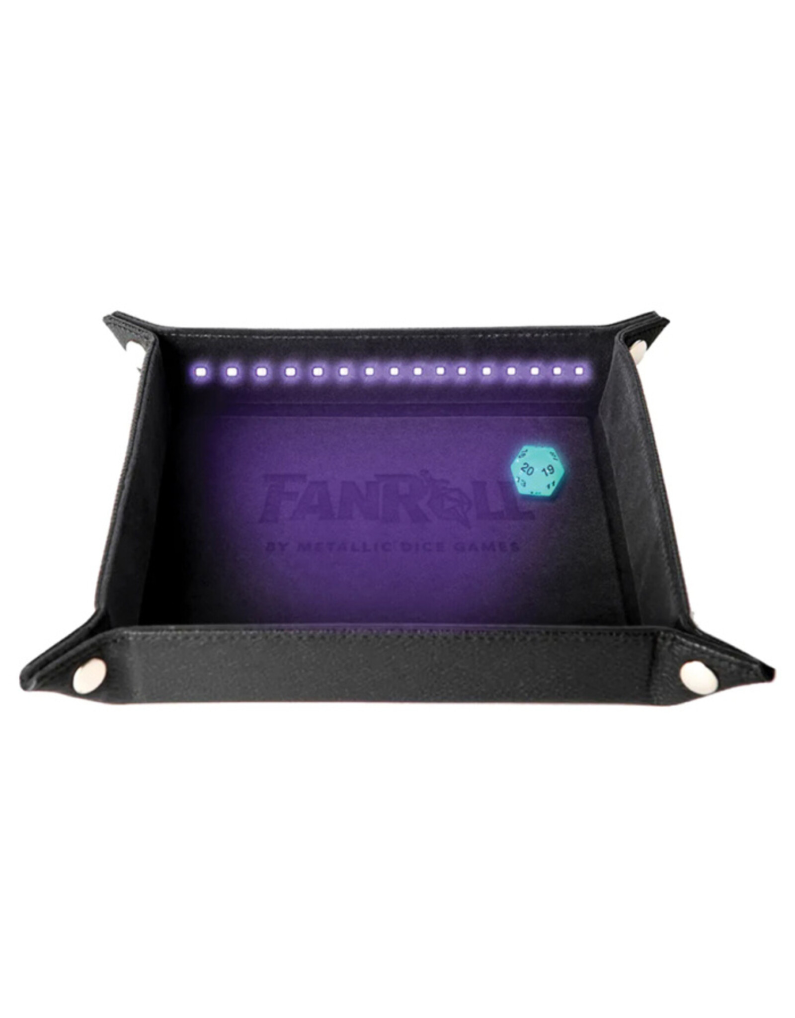 Metallic Dice Games Shadowlight Dice Tray with d20: Black