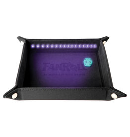 Metallic Dice Games Folding Dice Tray: Blacklight & d20: Black