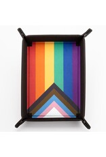 Metallic Dice Games Folding Dice Tray: Pride: Rainbow Flag