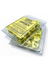 Chessex D10 Clamshell Opaque Pastel Yellow/black (10) (Pre Order)